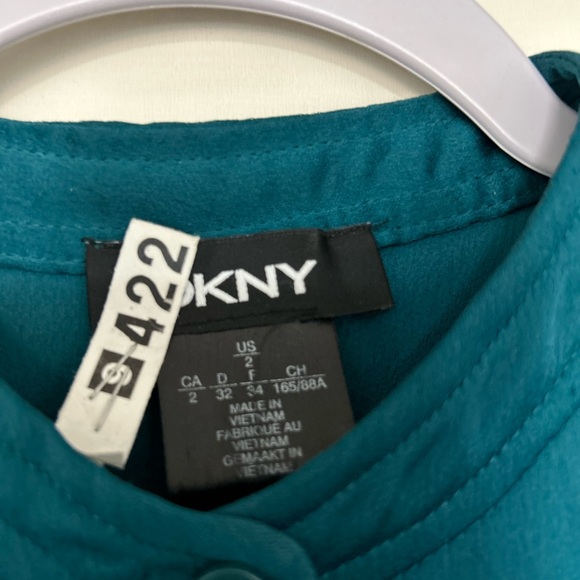 DKNY, Women, Fit and Flare Dress, Turquoise, long sleeve, Size 2, - Picture 3 of 4